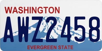 WA license plate AWZ2458