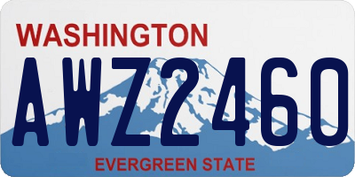 WA license plate AWZ2460