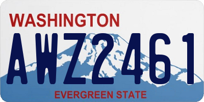 WA license plate AWZ2461