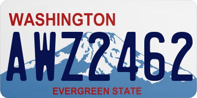 WA license plate AWZ2462