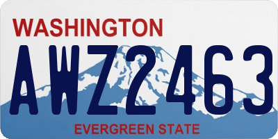 WA license plate AWZ2463