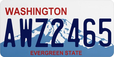 WA license plate AWZ2465