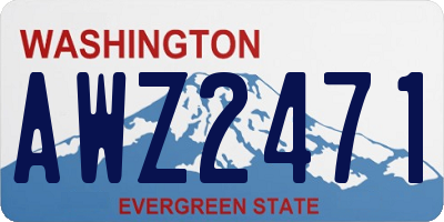 WA license plate AWZ2471