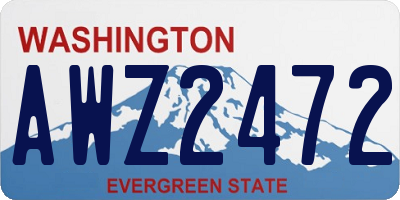WA license plate AWZ2472