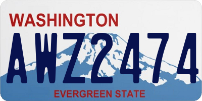 WA license plate AWZ2474