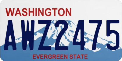 WA license plate AWZ2475