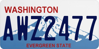 WA license plate AWZ2477
