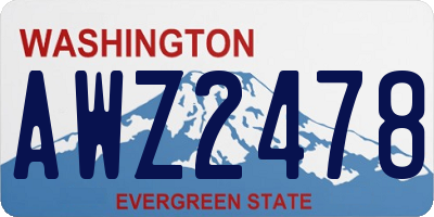 WA license plate AWZ2478