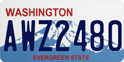WA license plate AWZ2480
