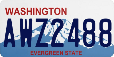 WA license plate AWZ2488