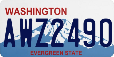 WA license plate AWZ2490