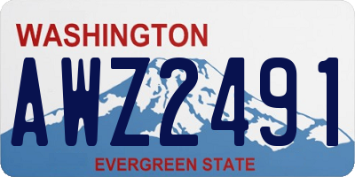 WA license plate AWZ2491