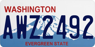 WA license plate AWZ2492