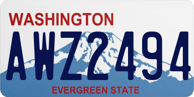 WA license plate AWZ2494