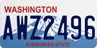 WA license plate AWZ2496