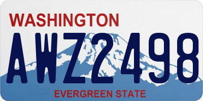 WA license plate AWZ2498