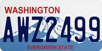 WA license plate AWZ2499