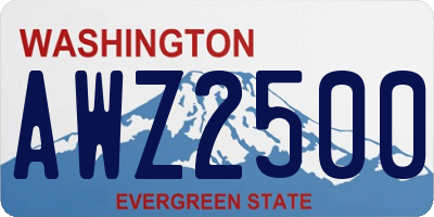 WA license plate AWZ2500