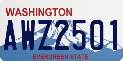 WA license plate AWZ2501