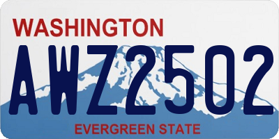 WA license plate AWZ2502