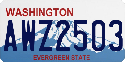 WA license plate AWZ2503