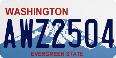 WA license plate AWZ2504