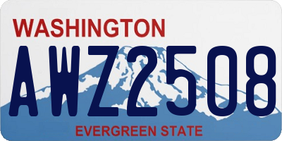 WA license plate AWZ2508