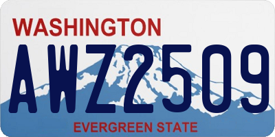 WA license plate AWZ2509