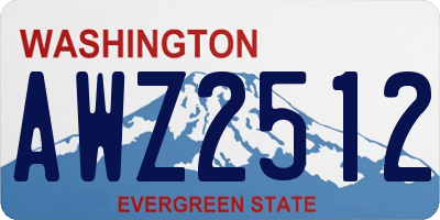 WA license plate AWZ2512
