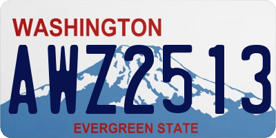 WA license plate AWZ2513