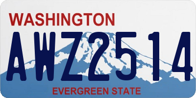 WA license plate AWZ2514