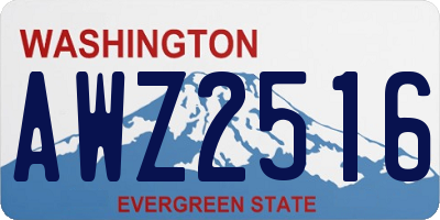 WA license plate AWZ2516