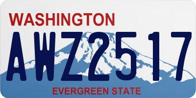 WA license plate AWZ2517