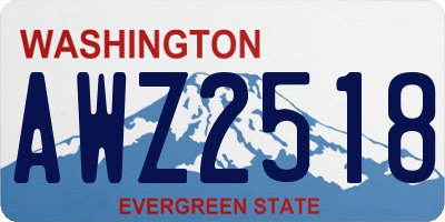 WA license plate AWZ2518