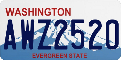 WA license plate AWZ2520