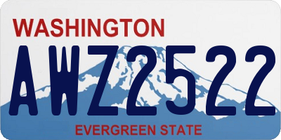 WA license plate AWZ2522