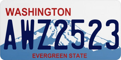 WA license plate AWZ2523