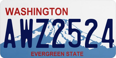 WA license plate AWZ2524
