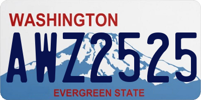WA license plate AWZ2525