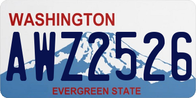 WA license plate AWZ2526
