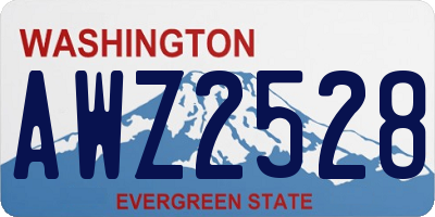 WA license plate AWZ2528