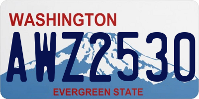 WA license plate AWZ2530