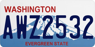 WA license plate AWZ2532