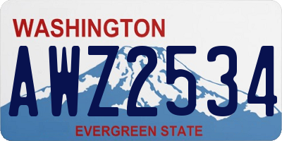 WA license plate AWZ2534