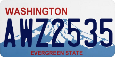 WA license plate AWZ2535