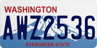 WA license plate AWZ2536