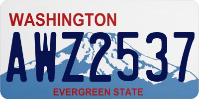 WA license plate AWZ2537