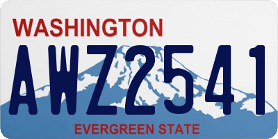 WA license plate AWZ2541