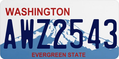 WA license plate AWZ2543