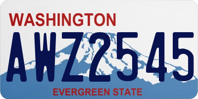 WA license plate AWZ2545